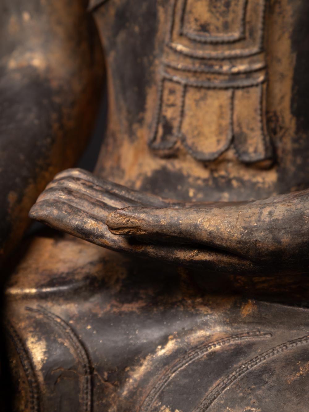 Speziale antike burmesische Buddha-Statue aus Burma aus dem 18. Jahrhundert im Angebot 8