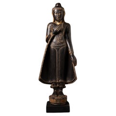 Statua di Buddha birmana antica e speciale del XVIII secolo, proveniente dalla Birmania