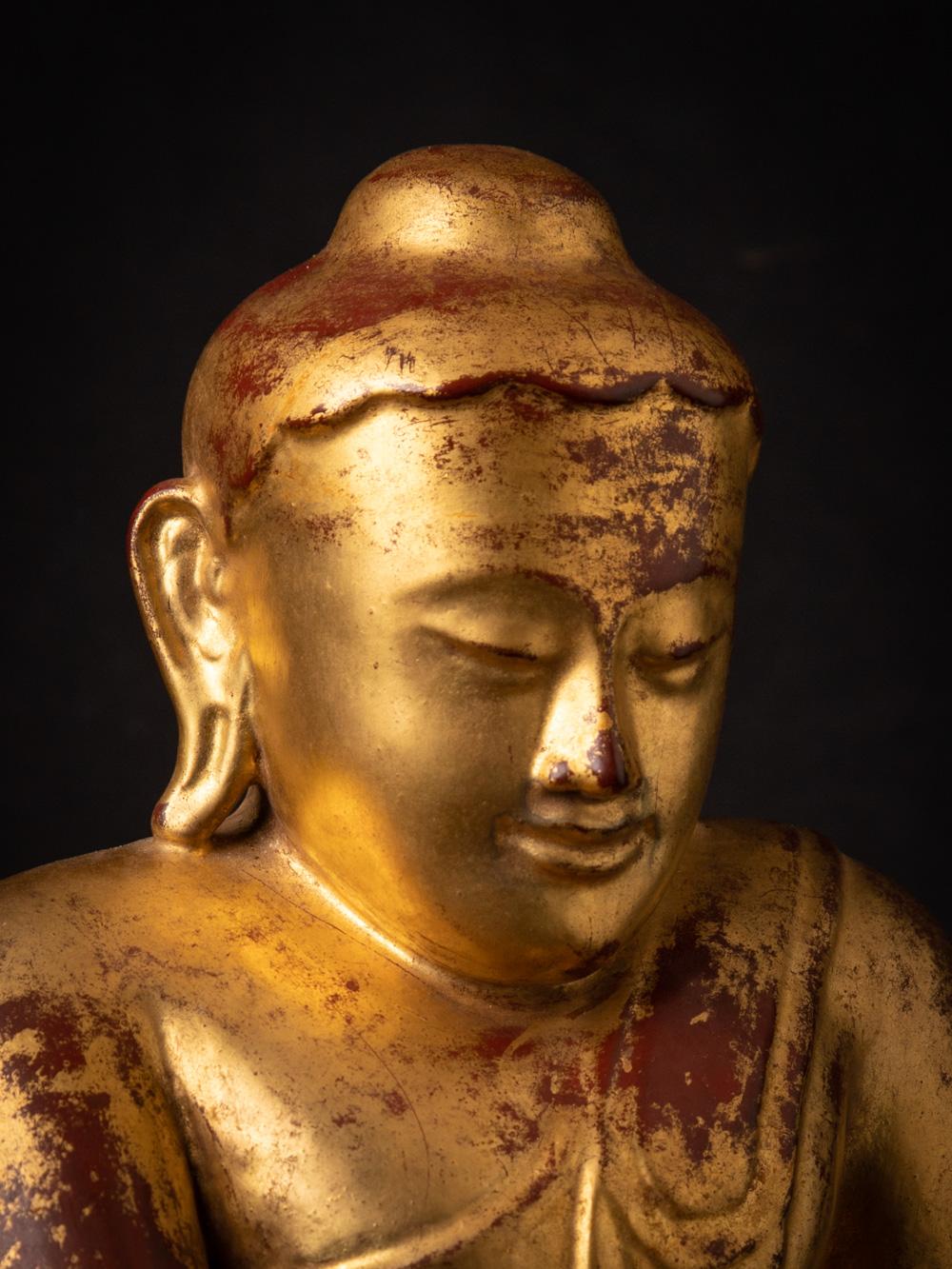 18th century special antique wooden Burmese Lotus Buddha - OriginalBuddhas For Sale 5