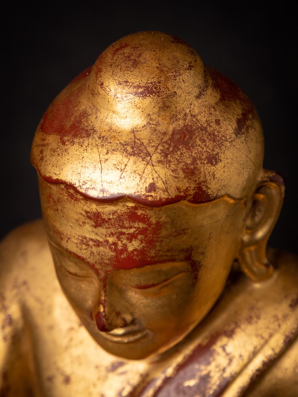 18th century special antique wooden Burmese Lotus Buddha - OriginalBuddhas For Sale 9
