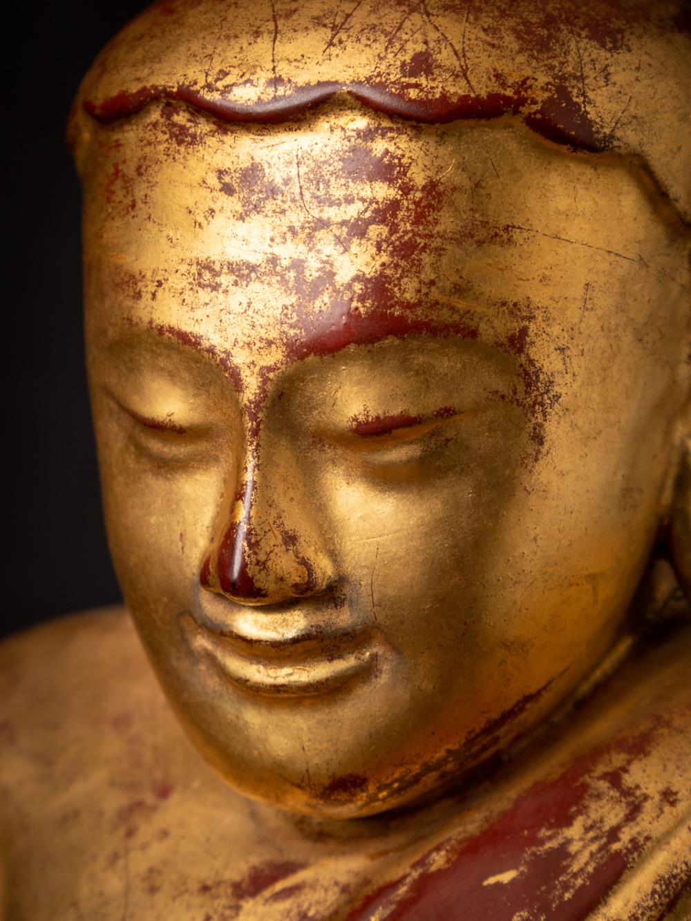 18th century special antique wooden Burmese Lotus Buddha - OriginalBuddhas For Sale 10