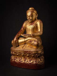 18th century special antique wooden Burmese Lotus Buddha - OriginalBuddhas