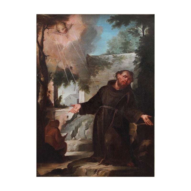 XVIIIe siècle : Saint François reçoit les stigmates

Huile sur toile, 97 x 75,5 cm.