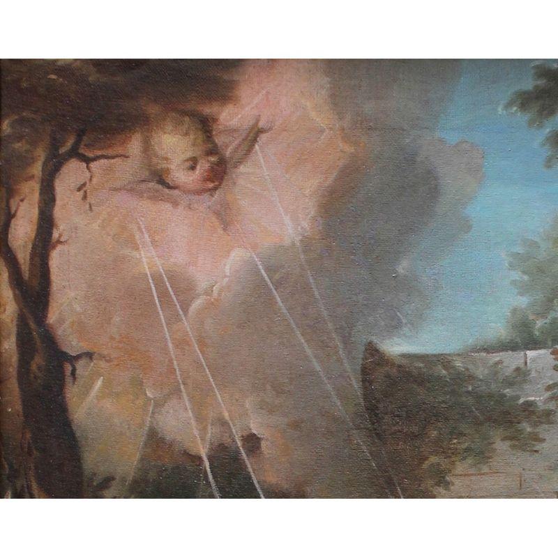18th Century St. Francis Receives the Stigmata Painting Oil on Canvas In Good Condition For Sale In Milan, IT
