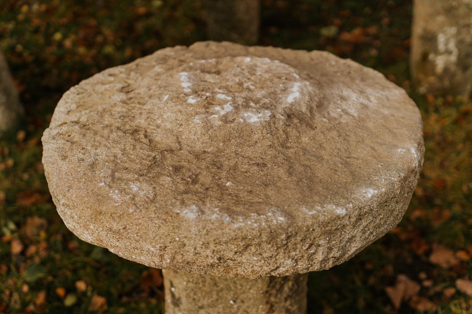 Great patina on these staddle stones, found in Galacia or Northern Spain, these were originally used as supporting bases for granaries, hayricks, game larders, etc.
The staddle stones lifted the granaries above the ground thereby protecting the