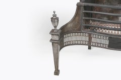 18th century steel engraved fire grate or dog basket