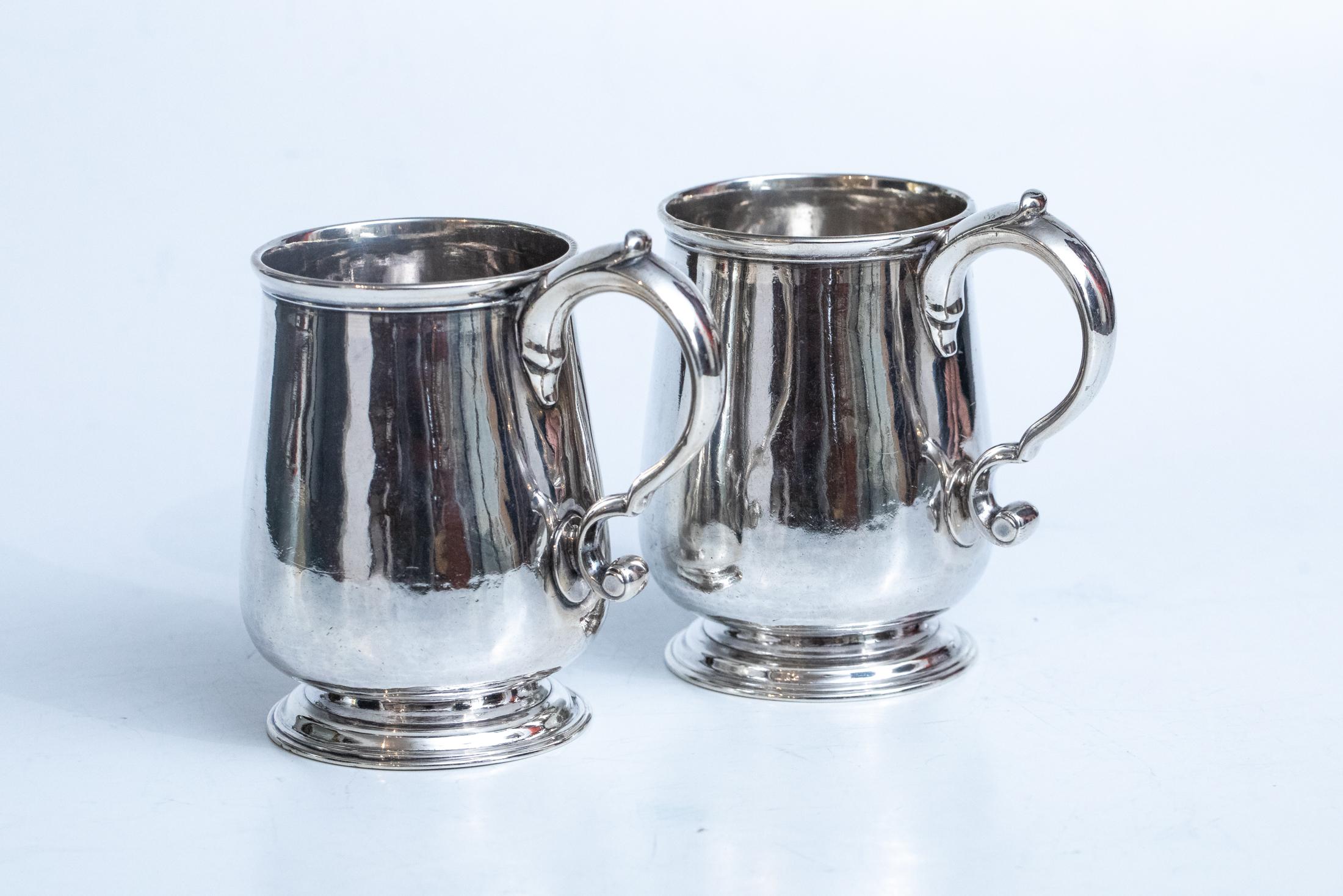 18th Century Sterling Silver Mugs Dublin Irish Baroque by Henry Daniele
These two mugs are a rare and remarkable pair from the early 18th century, crafted in Dublin from solid sterling silver. They showcase the refined elegance of early baroque