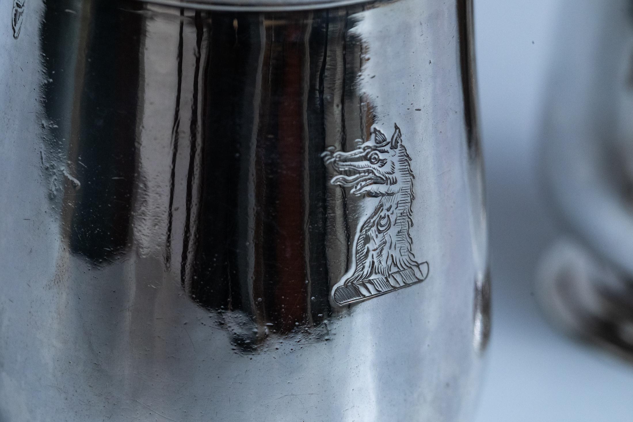 18th Century Sterling Silver Mugs Dublin Irish Baroque by Henry Daniele 2