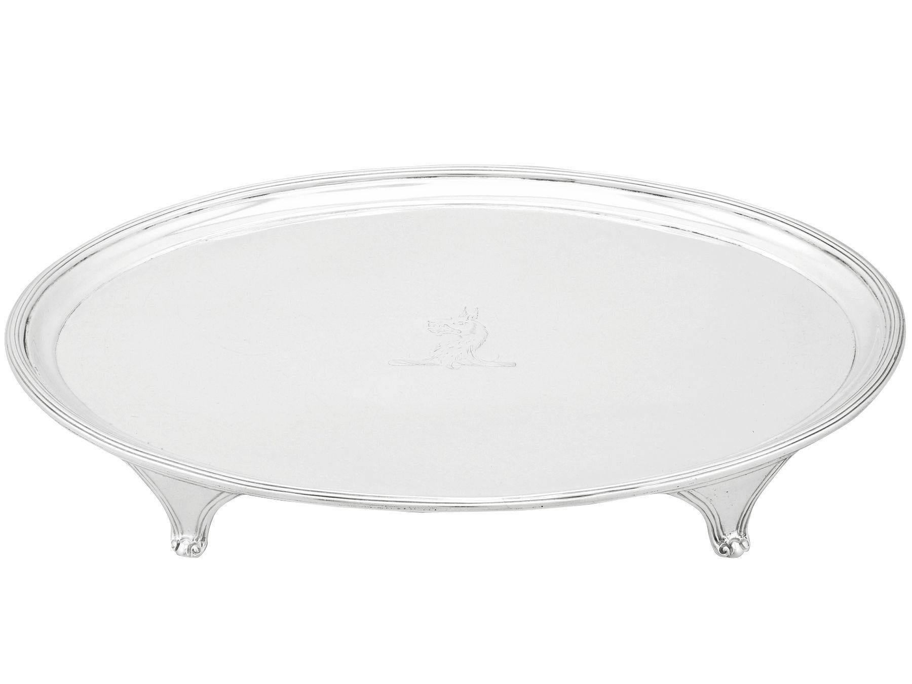 An exceptional, fine and impressive antique George III English sterling silver salver made by Henry Chawner; an addition to our Georgian silverware collection

This exceptional antique George III sterling silver salver by Henry Chawner has a plain