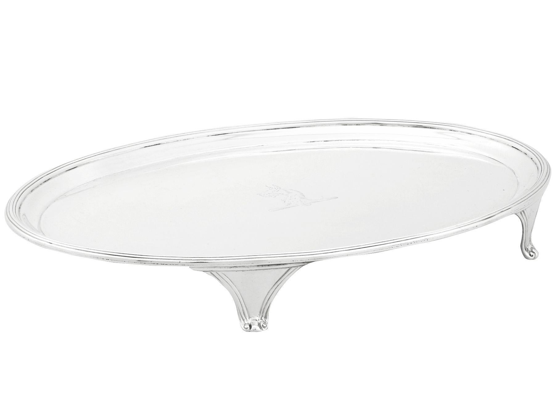 George III 18th Century Sterling Silver Salver by Henry Chawner For Sale