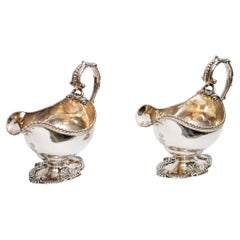 Salsera de plata de ley del siglo XVIII Londres Jorge II Fabricante Samuel Courtauld