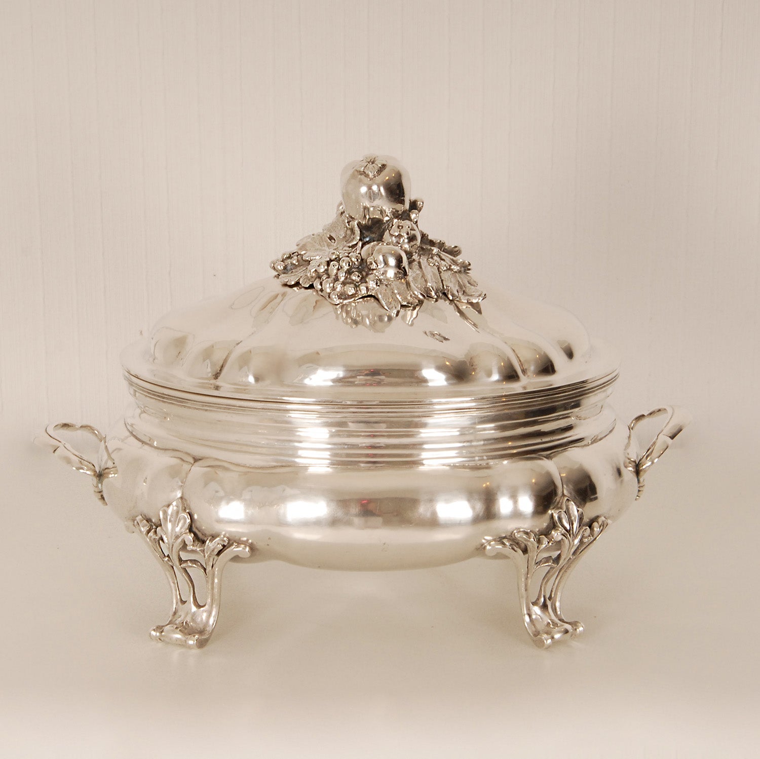 18th Century Sterling Silver Soup Tureen Hammered Italian Venice Rococo 