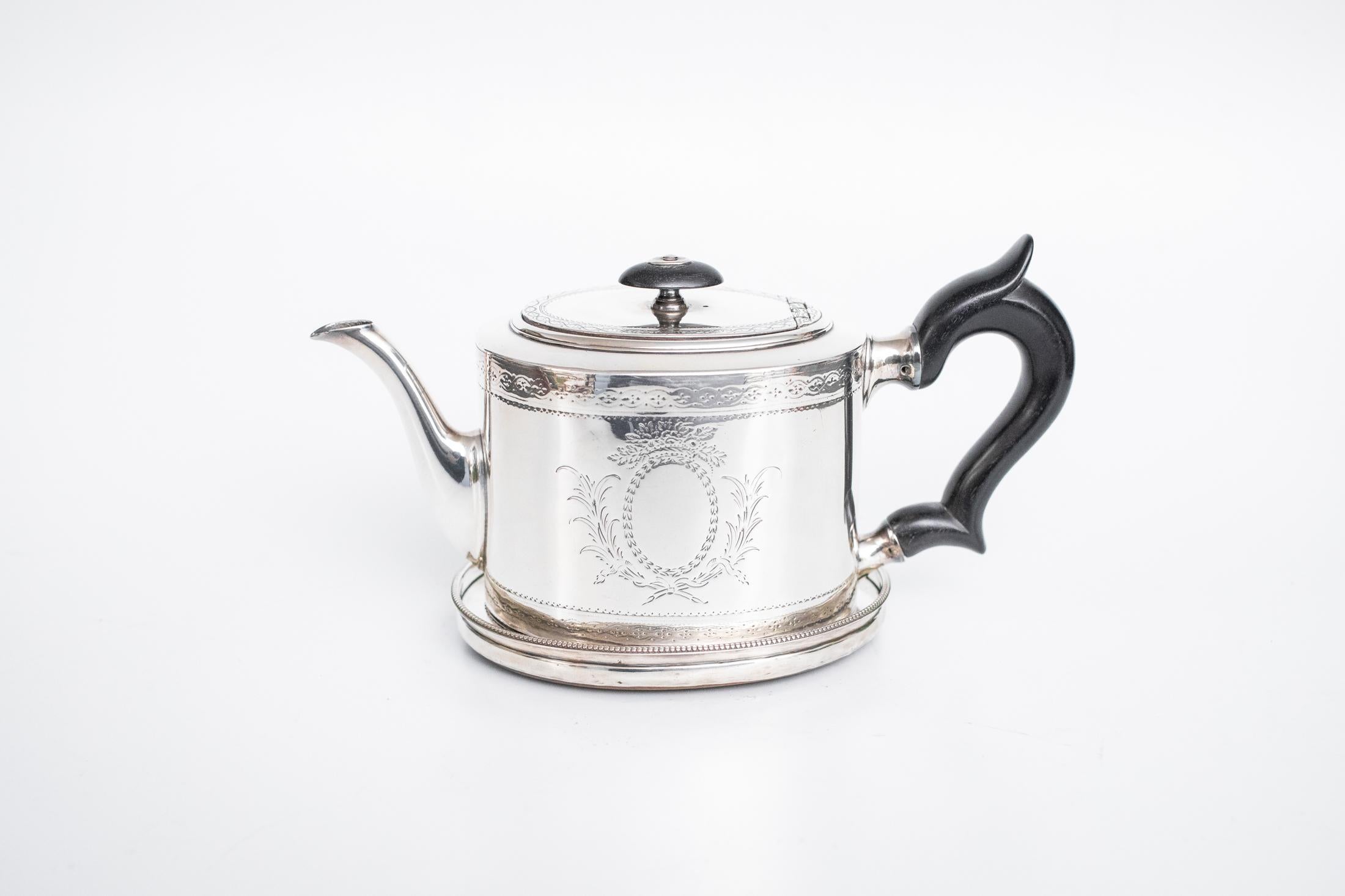 Late 18th Century 18th Century Sterling Silver Teapot George III 1779 Charles Aldrige Henry Green