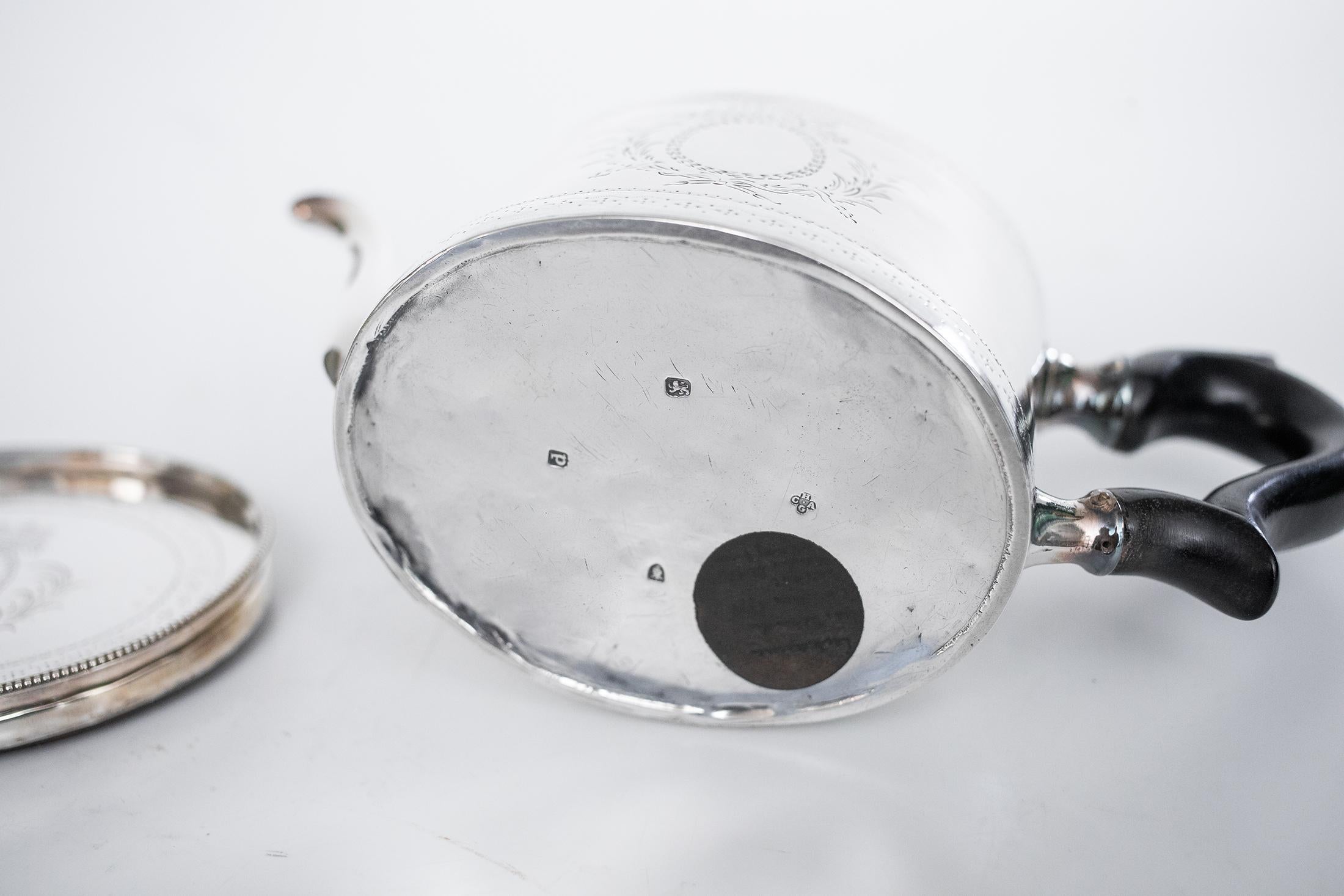 18th Century Sterling Silver Teapot George III 1779 Charles Aldrige Henry Green 1