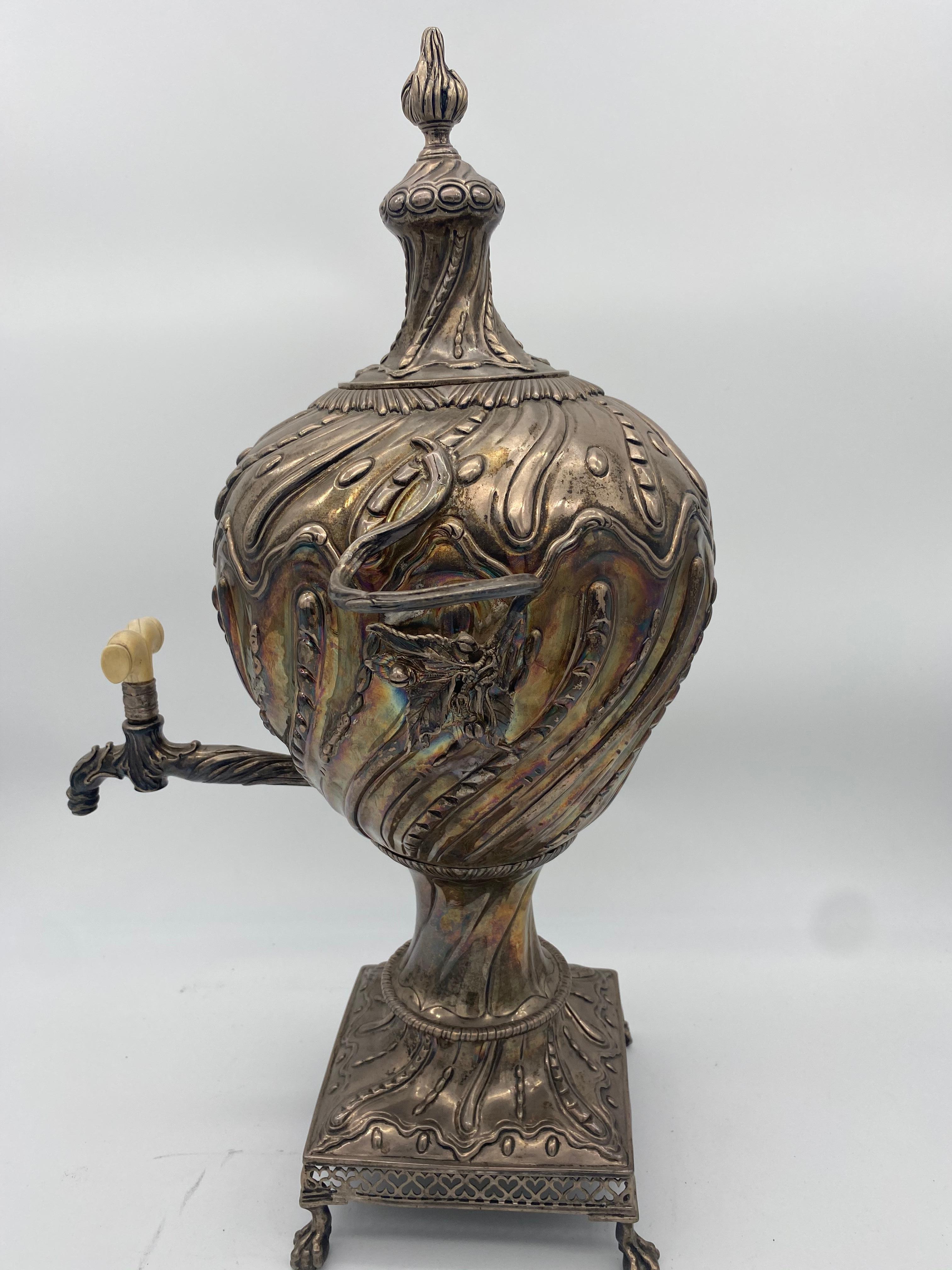 18th Century Antique 20'' Sterling Silver Water Urn For Sale 2