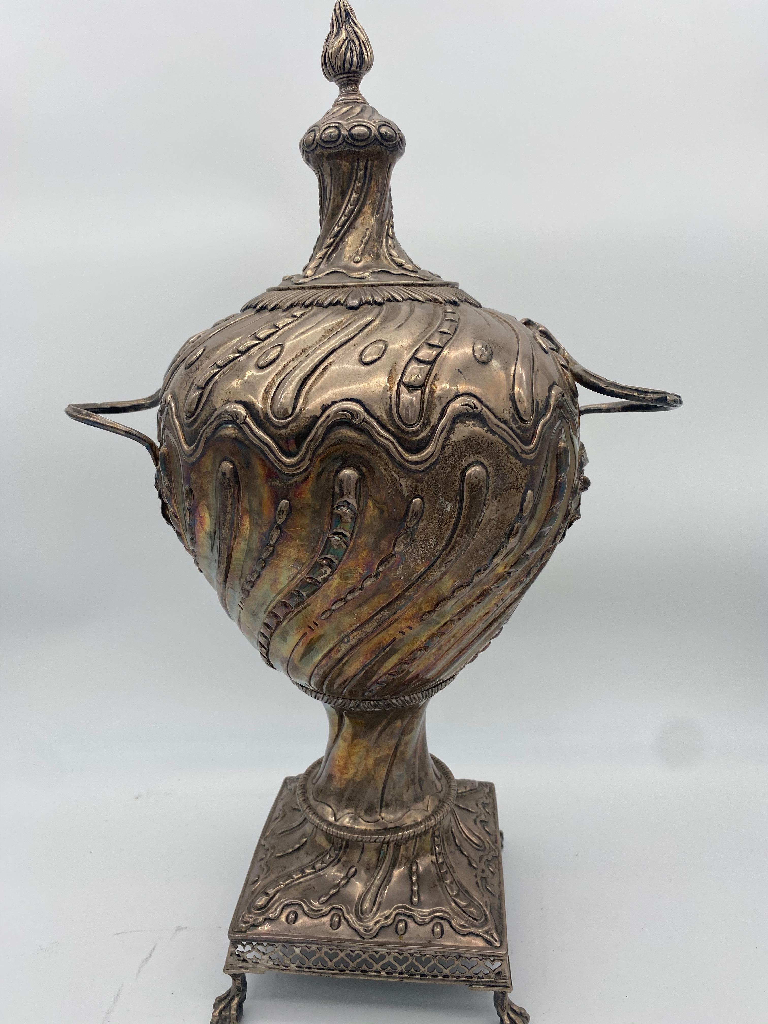 18th Century Antique 20'' Sterling Silver Water Urn For Sale 3