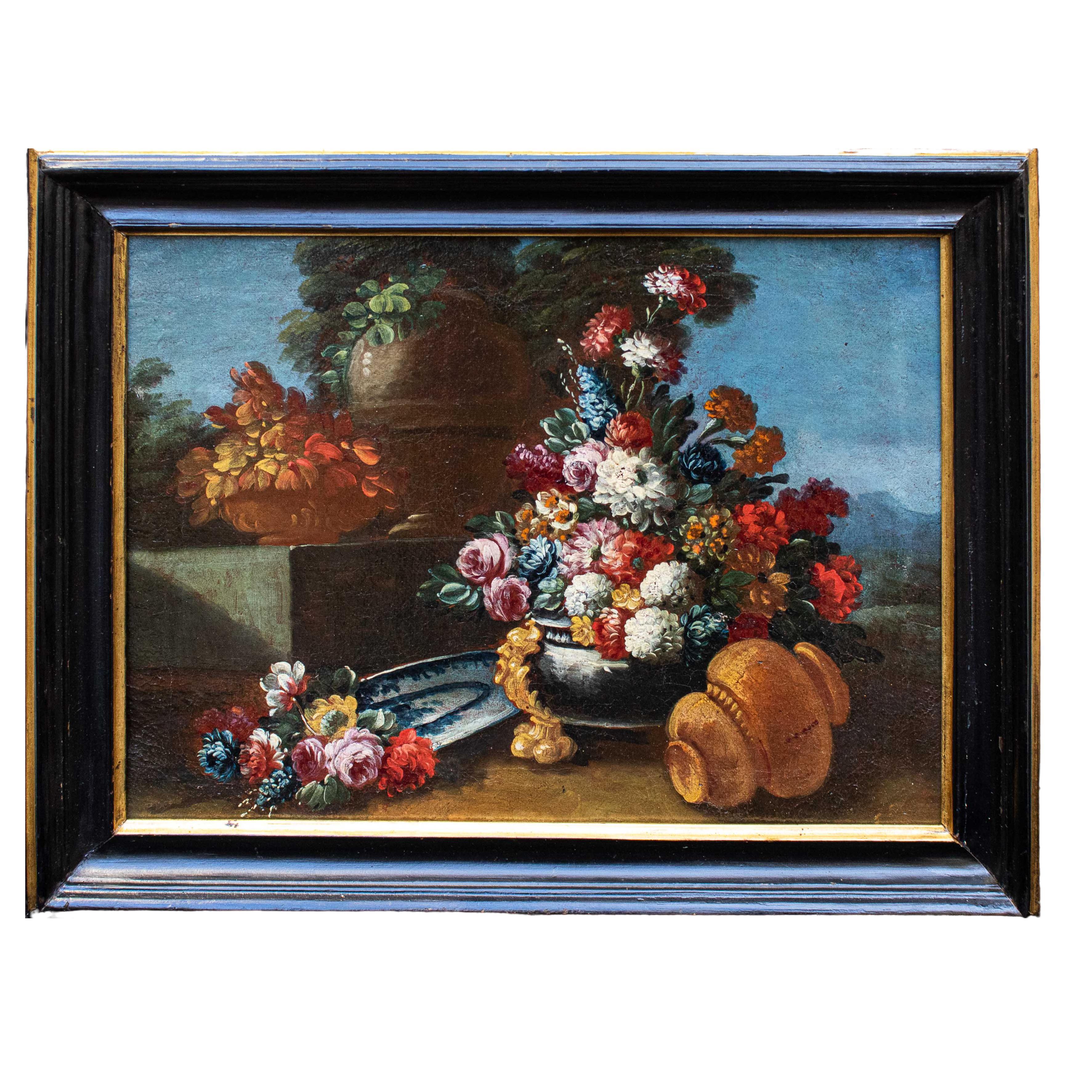 18th Century Still Life with Flower by Giacomo Nani Naples Old Masters