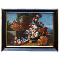 Antique 18th Century Still Life with Flower by Giacomo Nani Naples Old Masters
