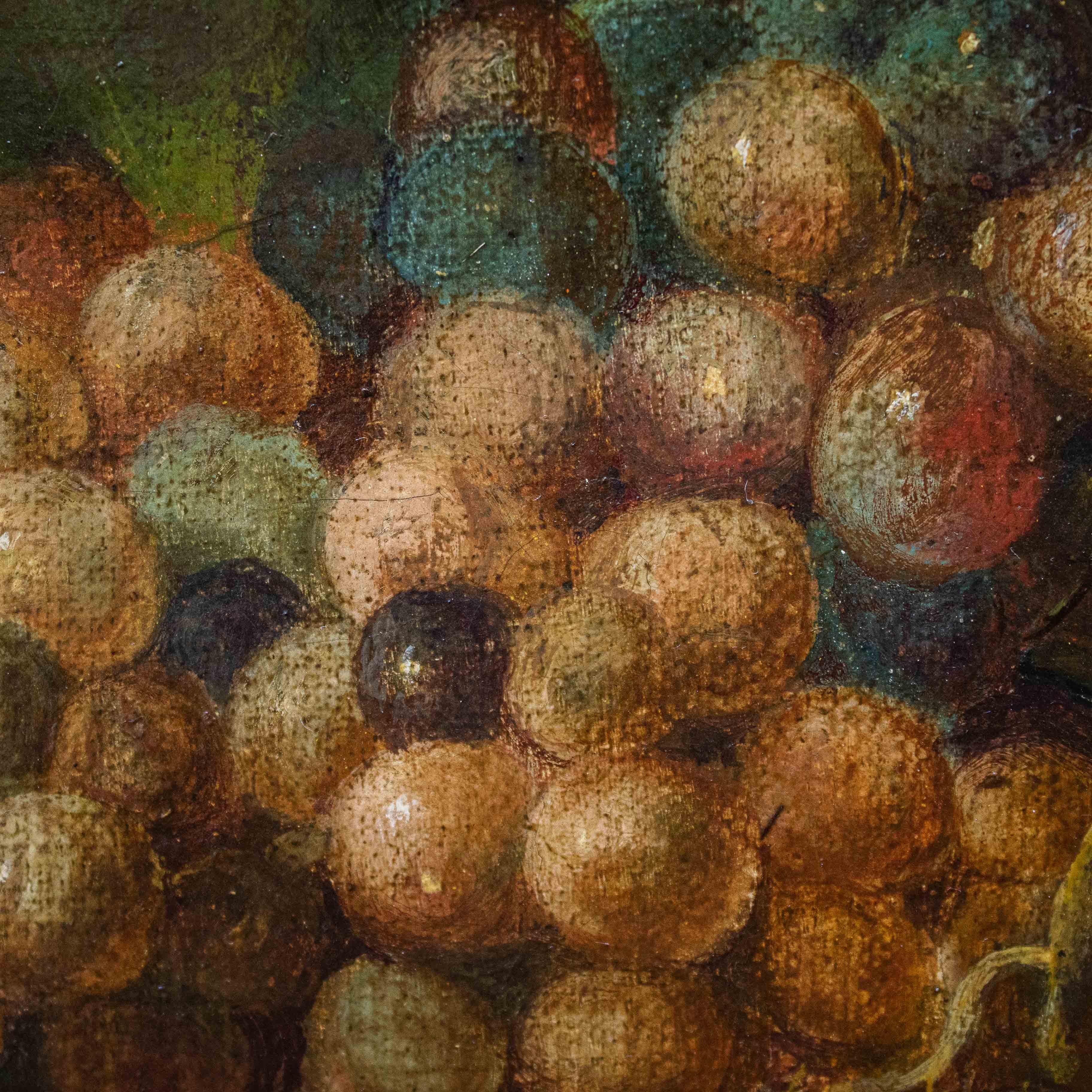 Nature morte du XVIIIe siècle avec fruits et biscuits Huile sur toile en vente 2