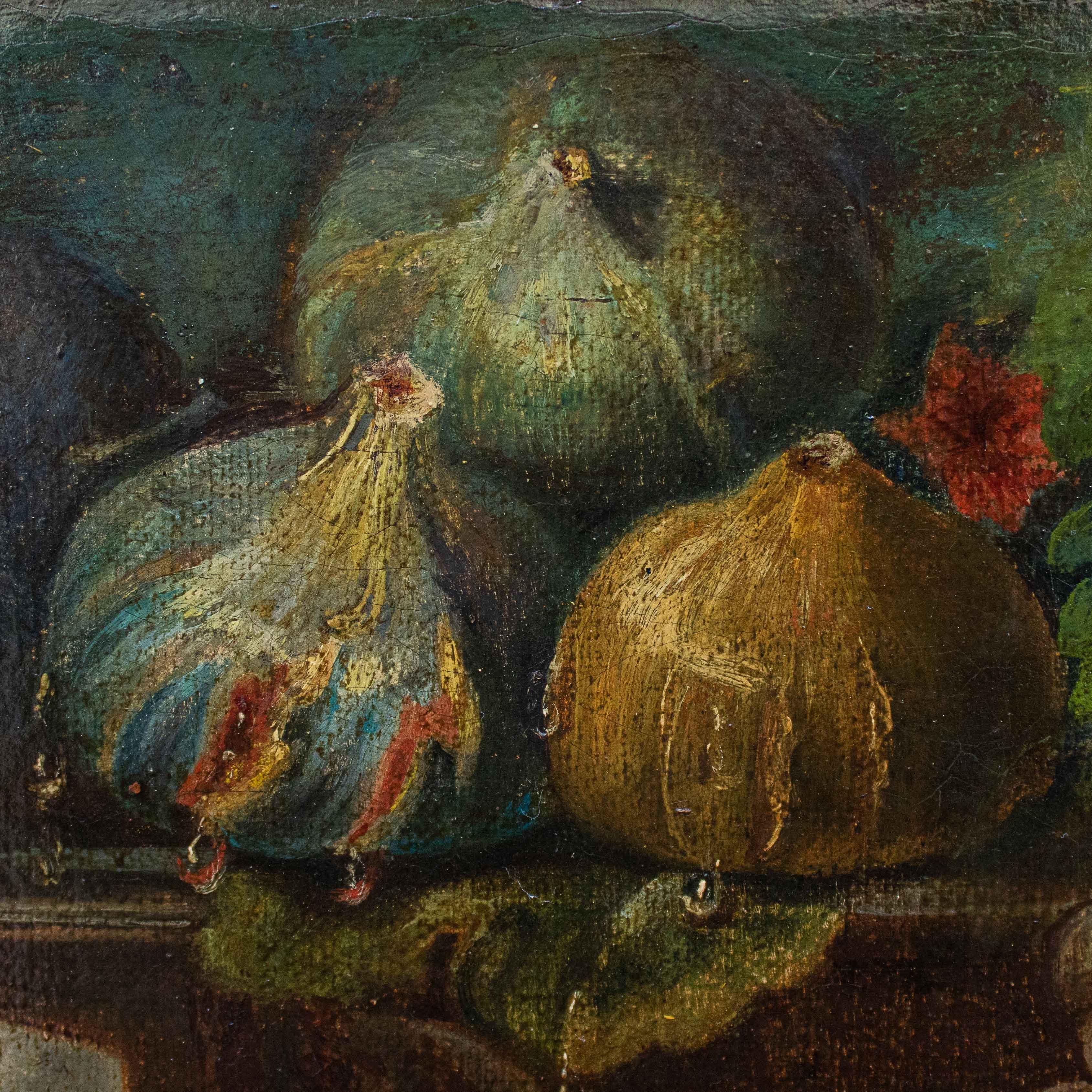 Nature morte du XVIIIe siècle avec fruits et biscuits Huile sur toile en vente 4