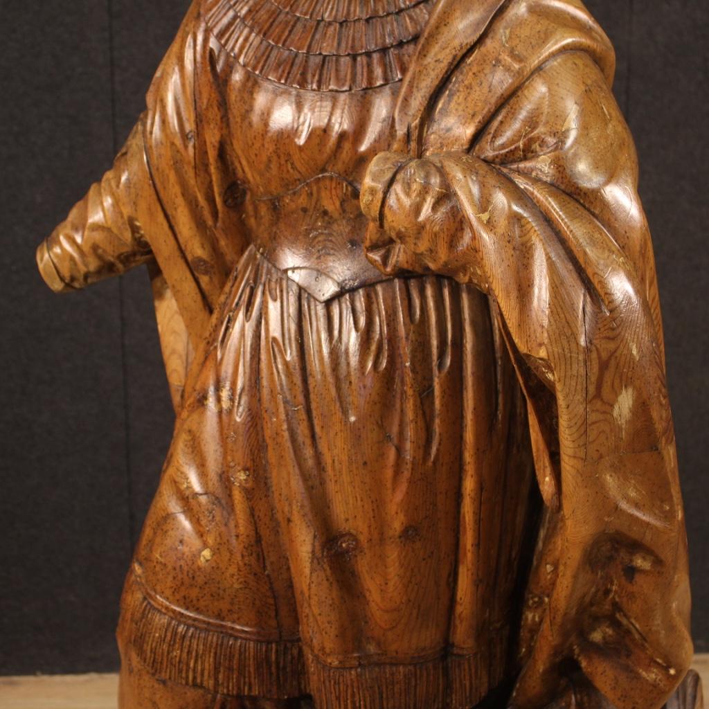 18th Century Wood German Religious Sculpture Saint on a Cloud Statue, 1780 In Good Condition For Sale In Vicoforte, Piedmont