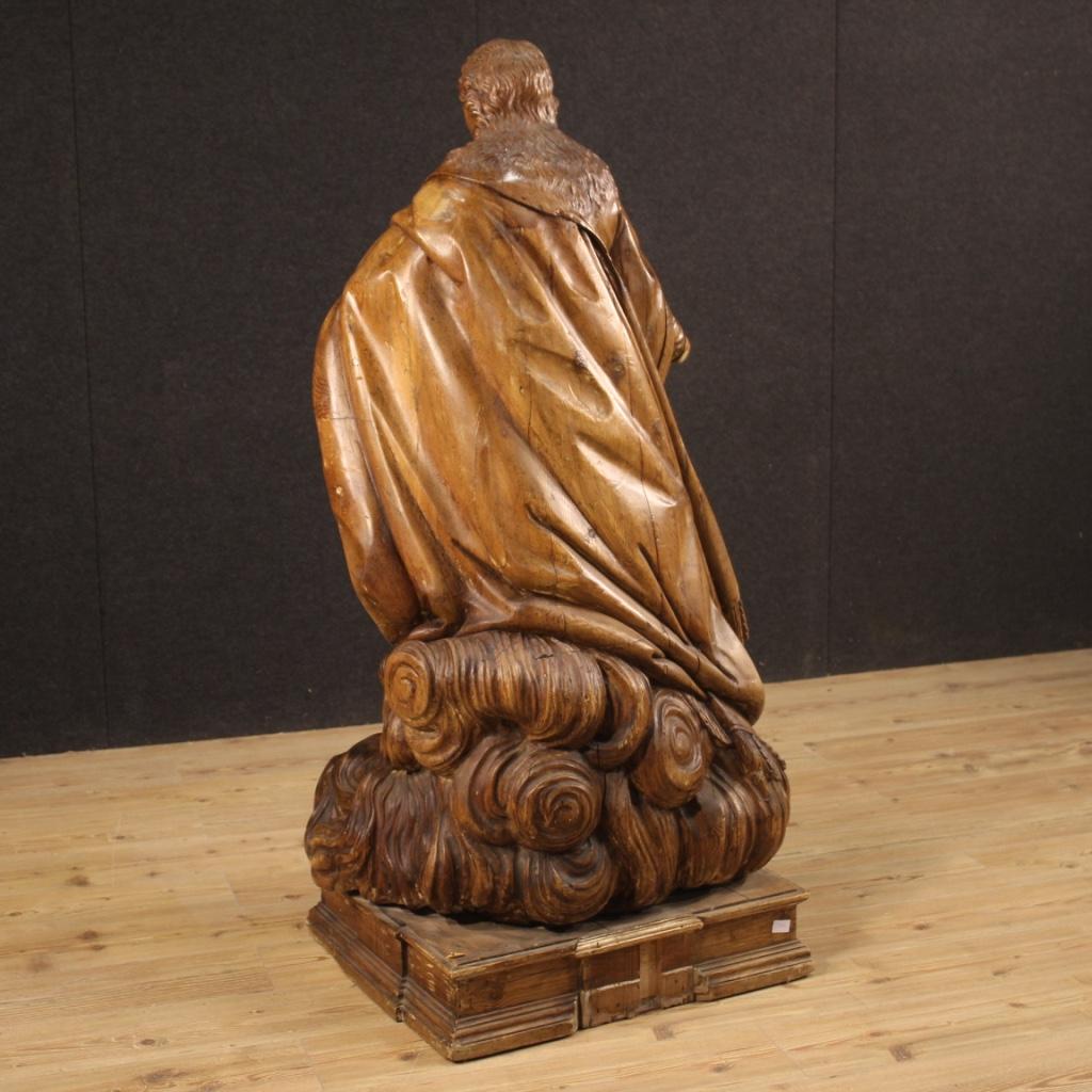 18th Century Wood German Religious Sculpture Saint on a Cloud Statue, 1780 For Sale 2