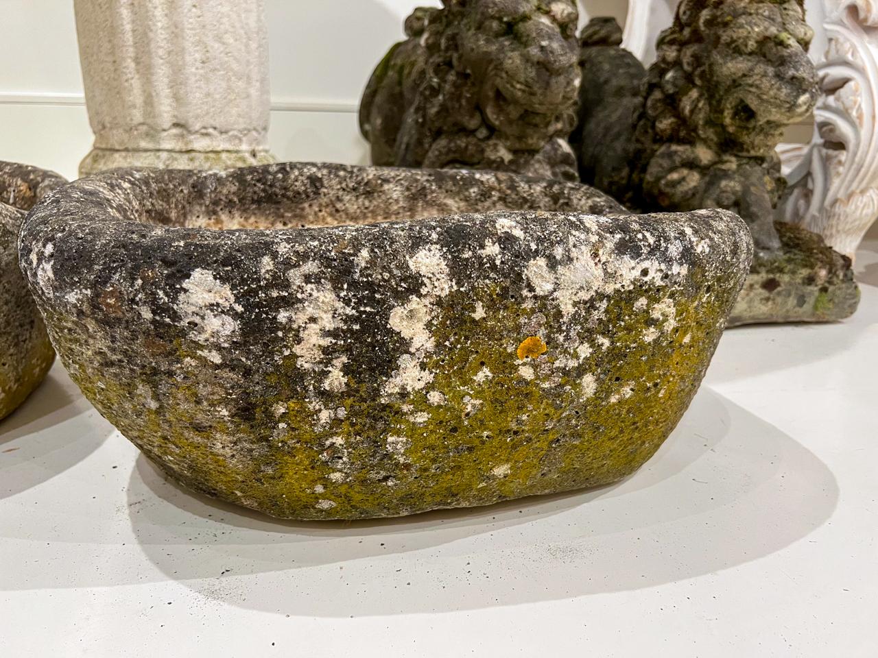 18th century stone sink with excellent patina. Perfect for a garden or a backyard.