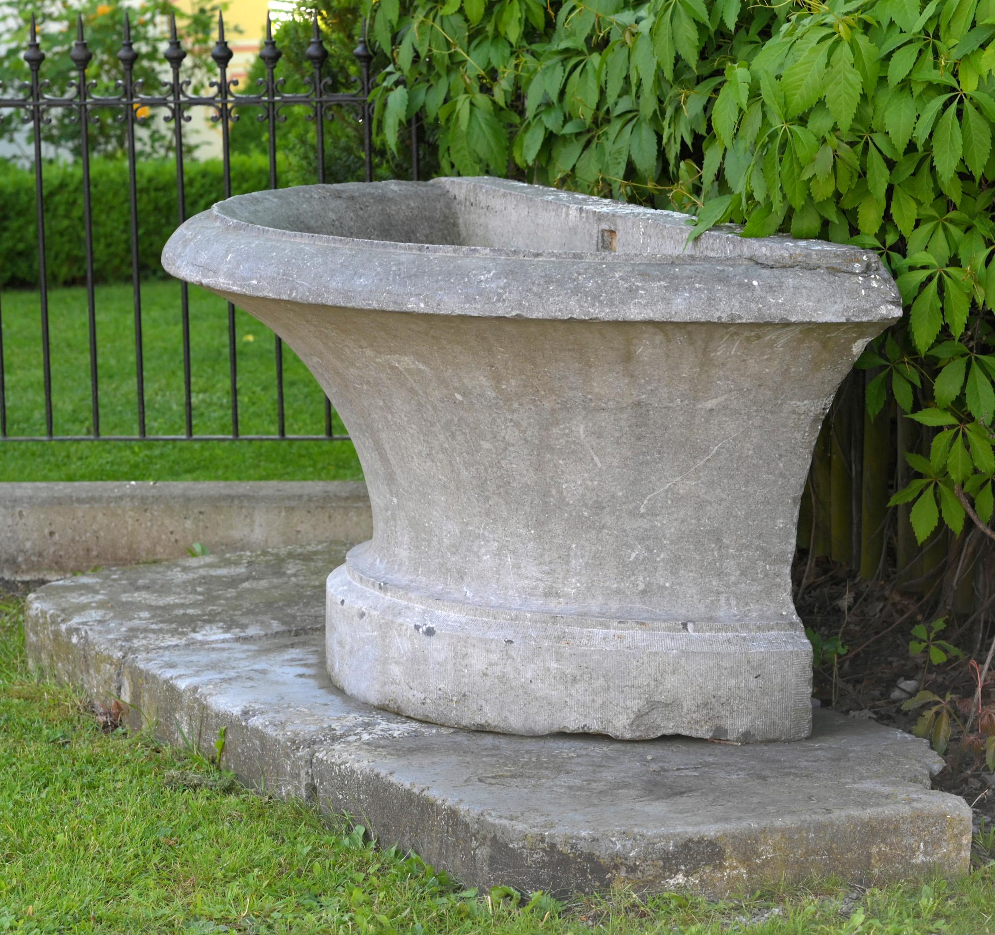 Neoclassical Beginning 19. Century Stone Trough French Volvic Stone, Stone Sink,  For Sale