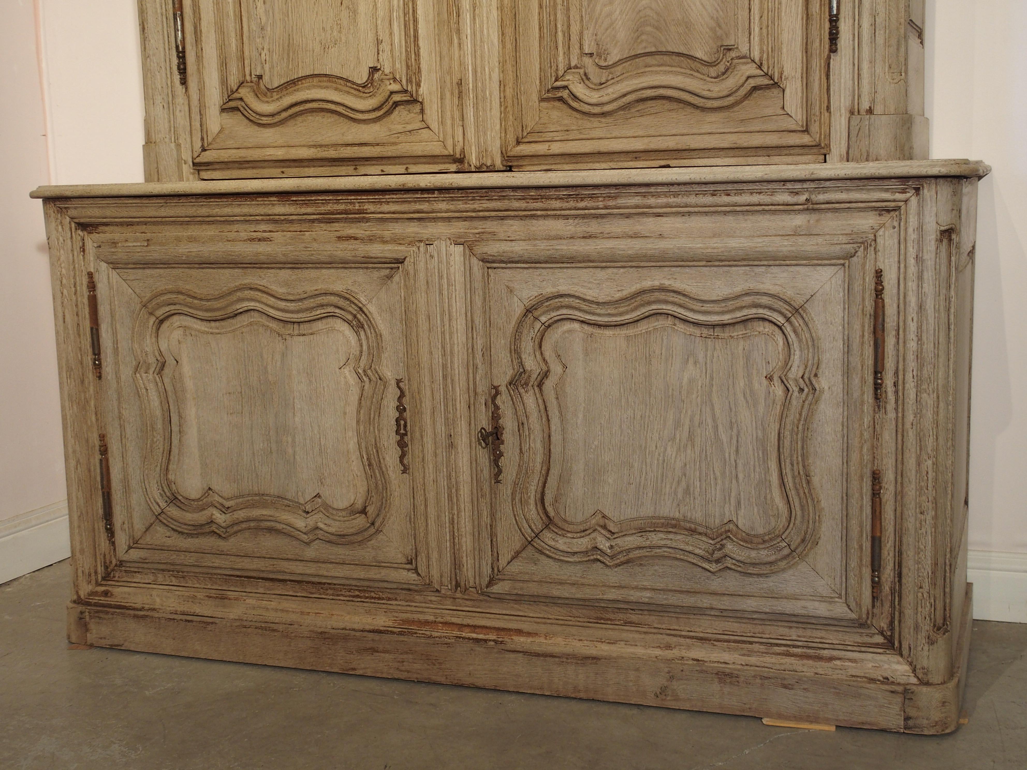 18th Century Stripped Oak Buffet Deux Corps from France 2