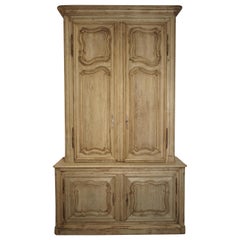 Buffet Deux Corps in Oak scortecciato del XVIII secolo proveniente dalla Francia