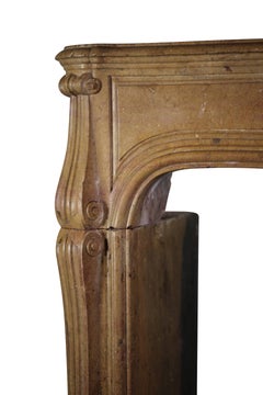 18th Century Strong Regency French Antique Limestone Fireplace Surround