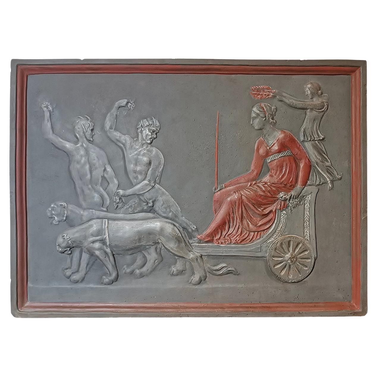 18th CENTURY STUCCO BAS-RELIEF WITH THE TRIUMPH OF ARIADNE in vendita