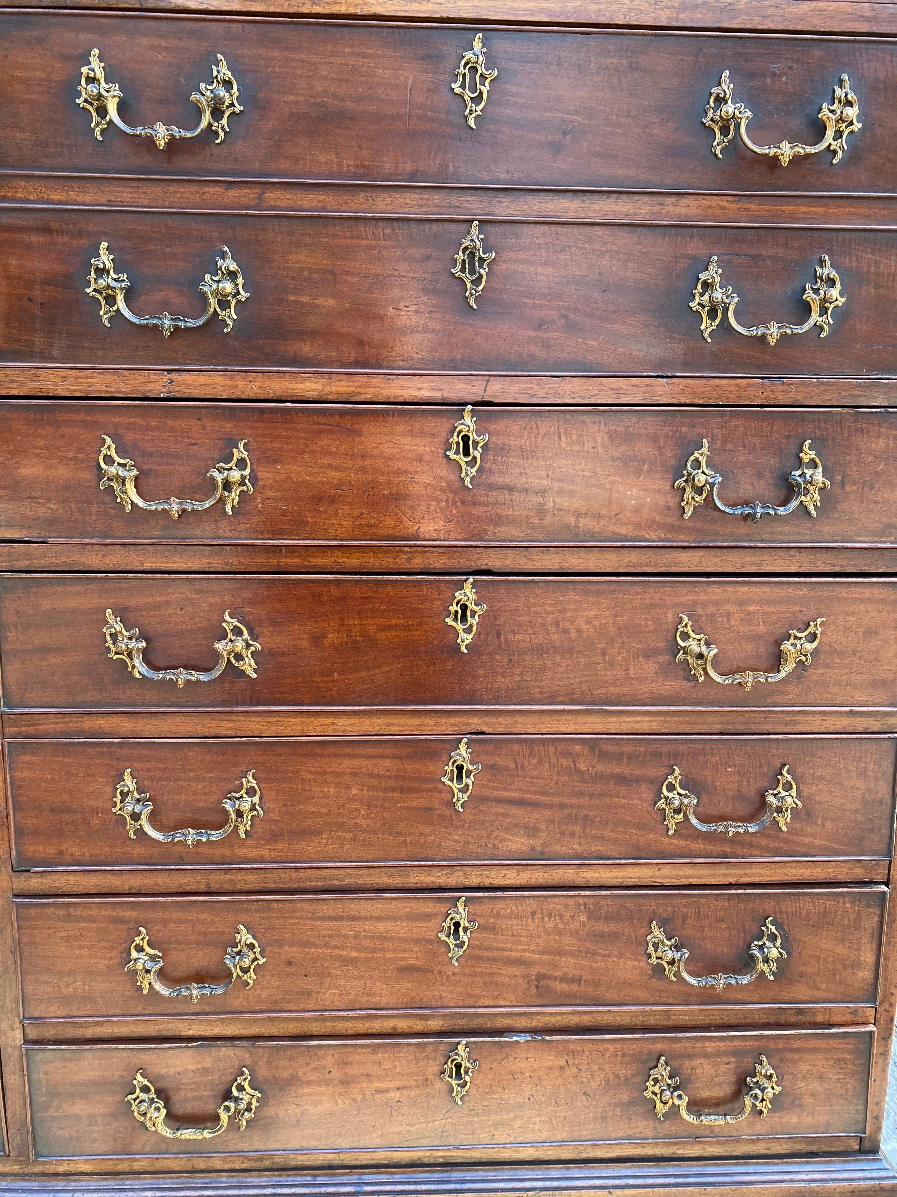 18th Century Stunning Mahogany Secretaire Bookcase 1
