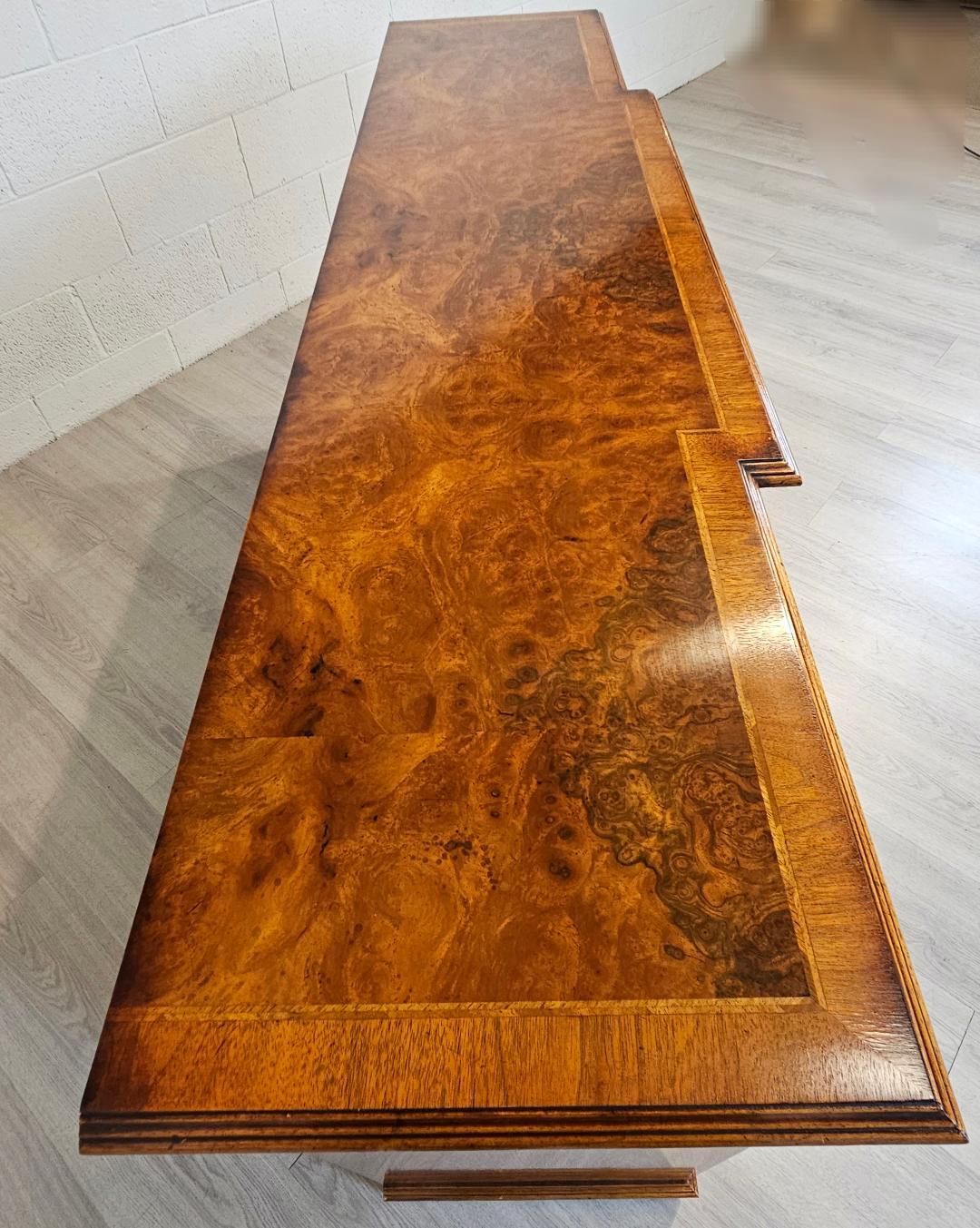 18th Century Style Buffet Sideboard Walnut Burr, Georgian Style English For Sale 3