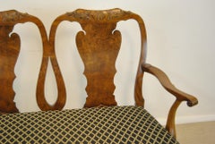 18th Century Style Burled Walnut Georgian Settee by Burton-Ching