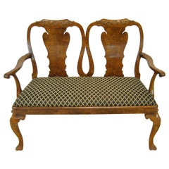 18th Century Style Burled Walnut Georgian Settee by Burton-Ching