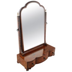 Antique 18th Century Style Burr Walnut Dressing Table Mirror