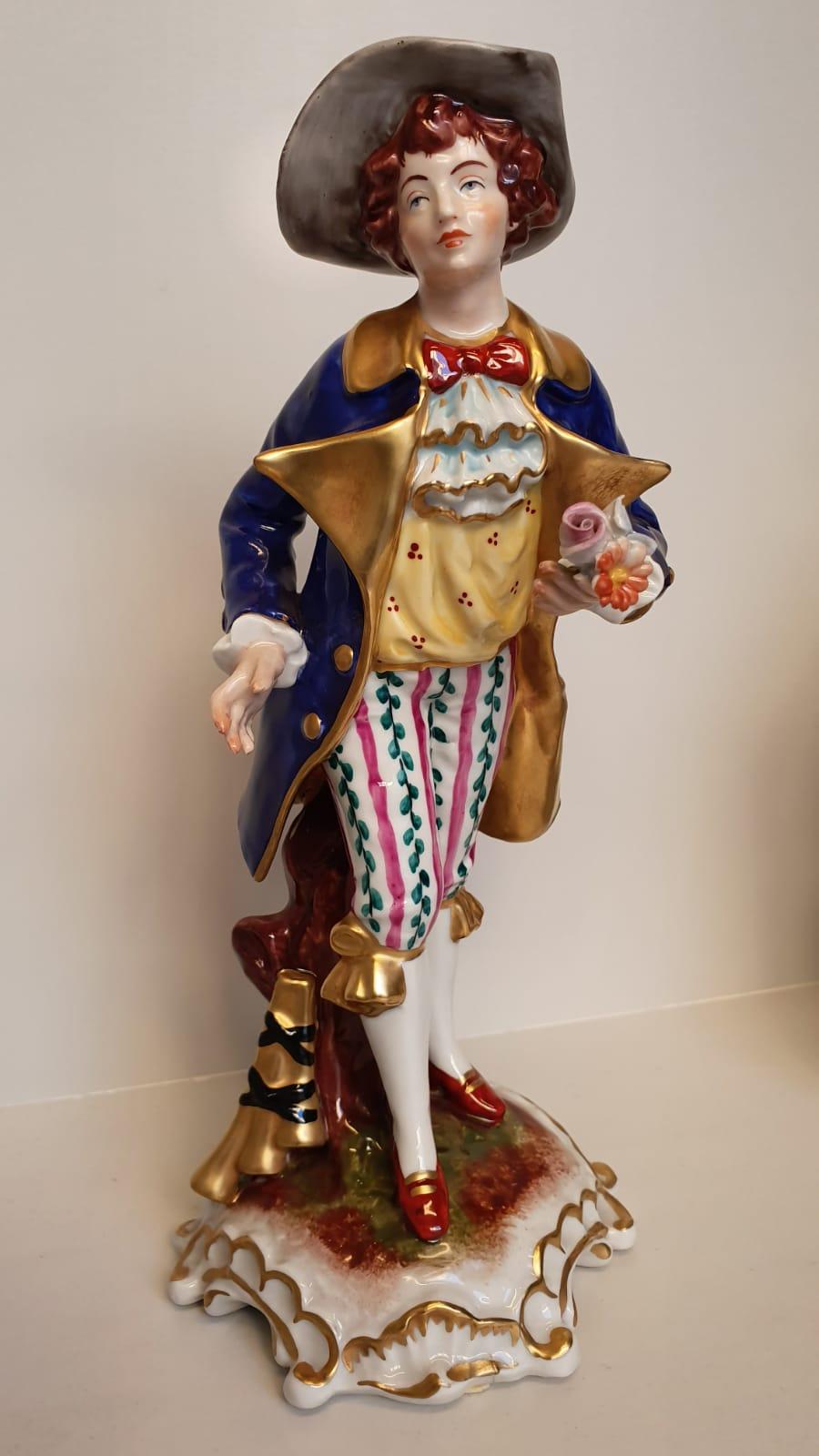 18th Century Style Capo Di Monte Porcelain Figure 