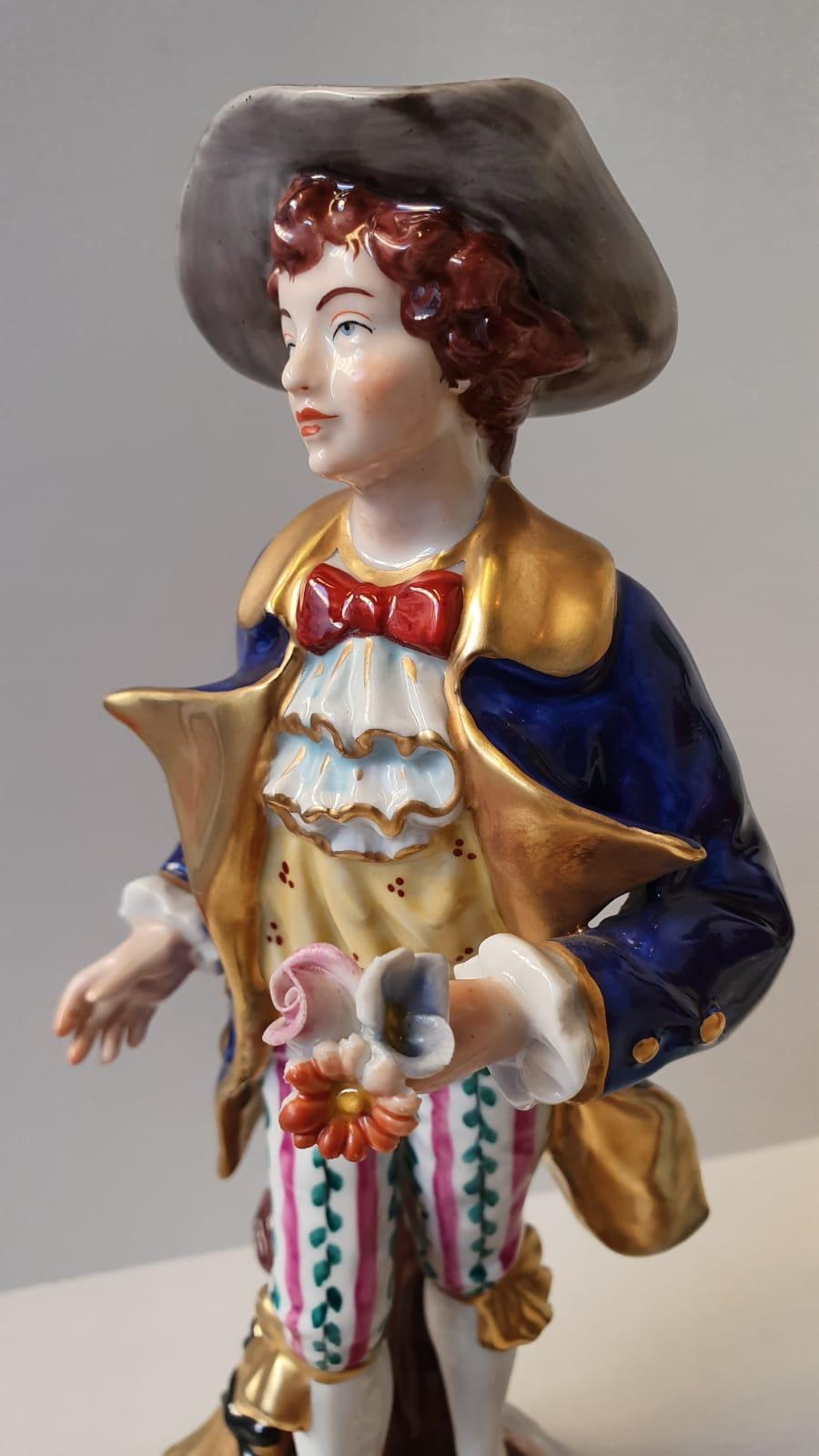 18th Century Style Capo Di Monte Porcelain Figure 