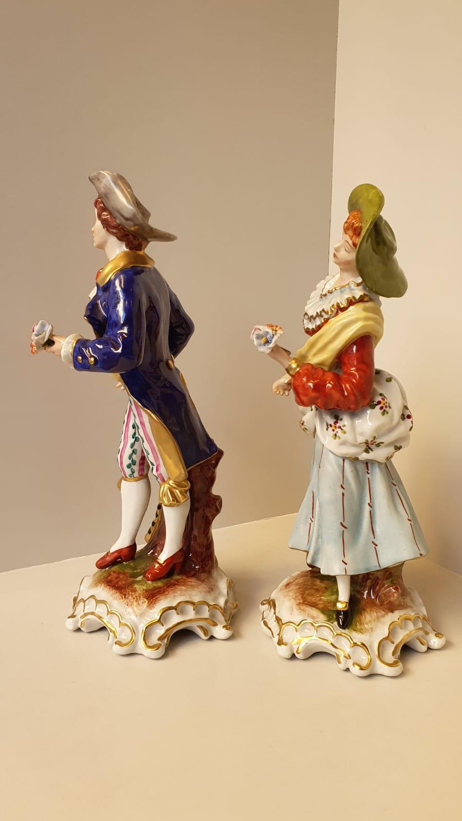 Mid-20th Century 18th Century Style Capo Di Monte Porcelain Figure 
