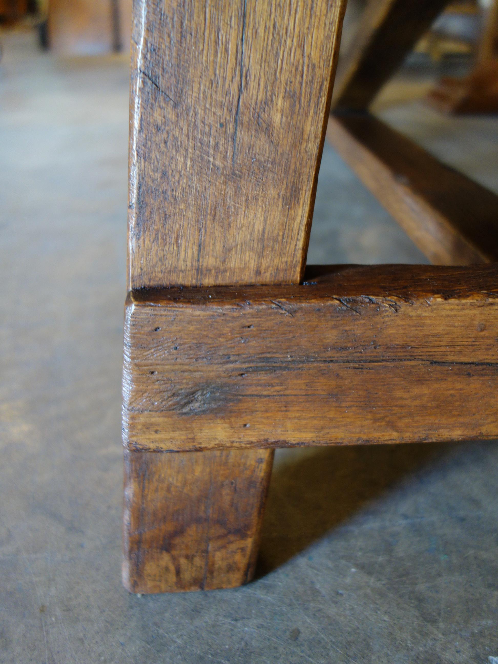 18th C Style Italian CAPRETTA Solid Old Oak Bench with finish options For Sale 2