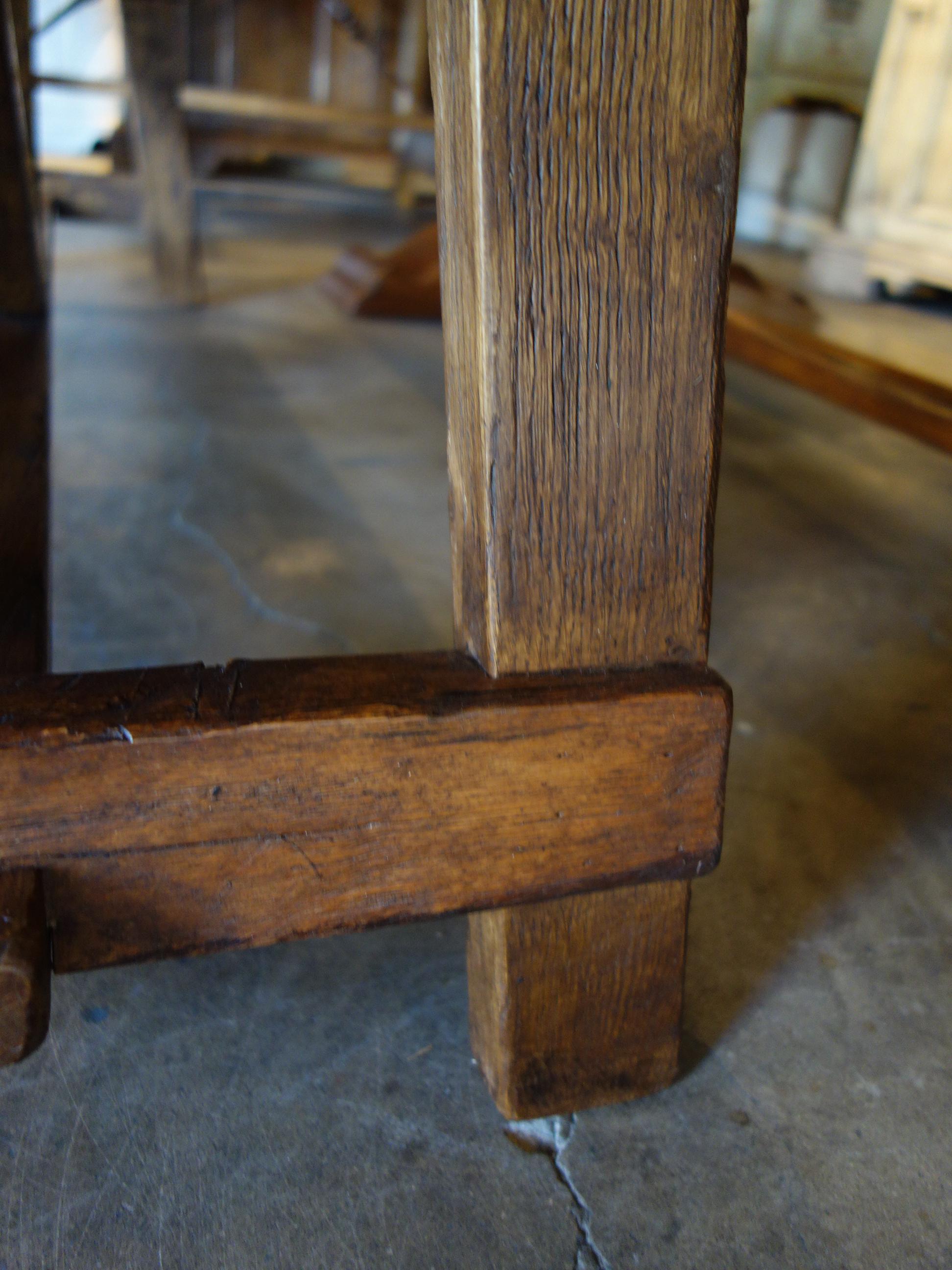 18th C Style Italian CAPRETTA Solid Old Oak Bench with finish options For Sale 5