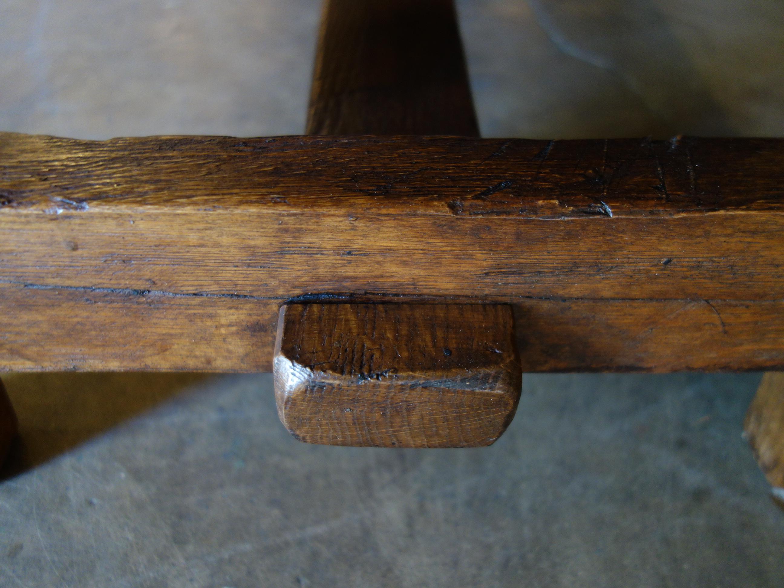 18th C Style Italian CAPRETTA Solid Old Oak Bench with finish options For Sale 6