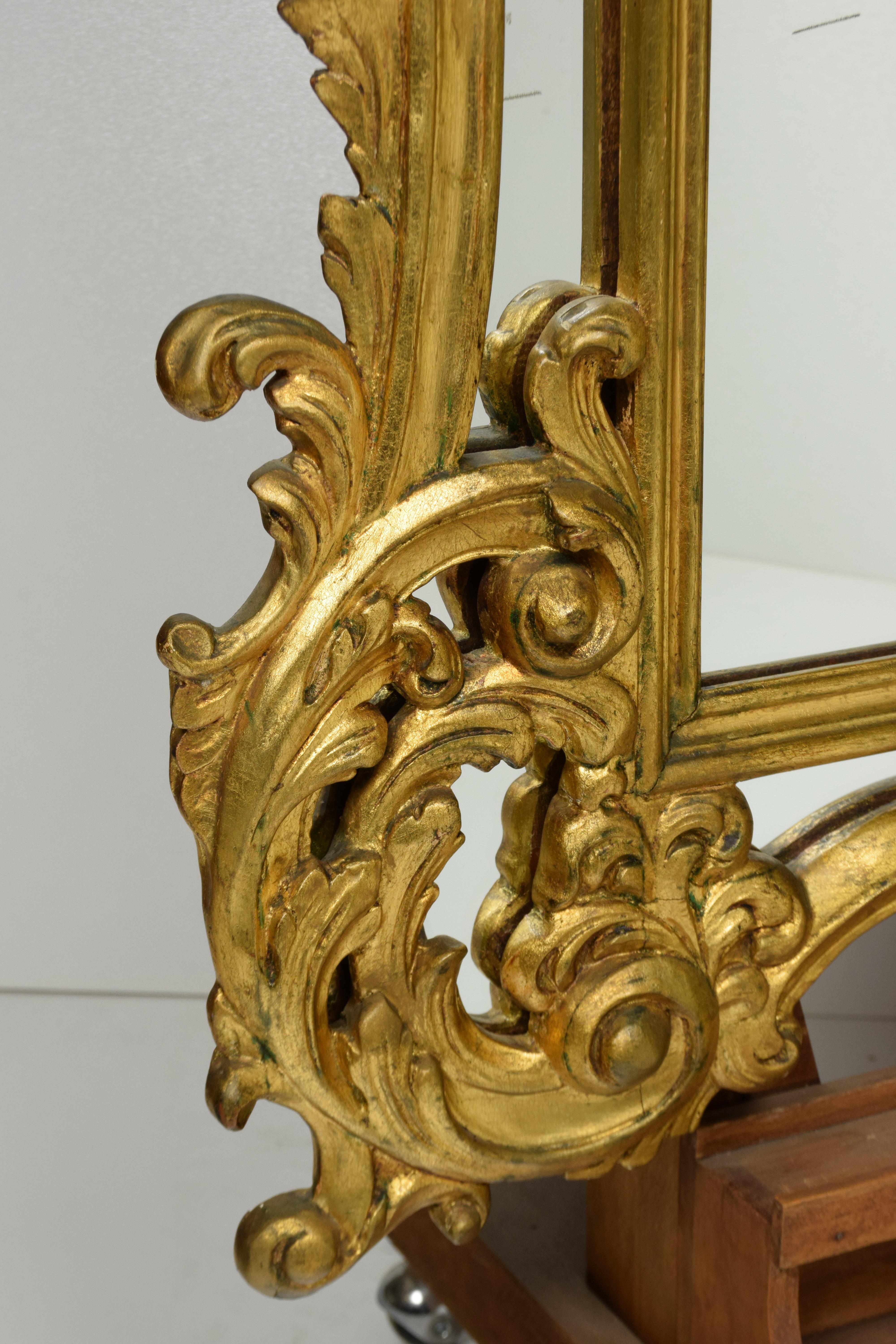 18th Century Style Carved and Gilded Wooden Mirror 2