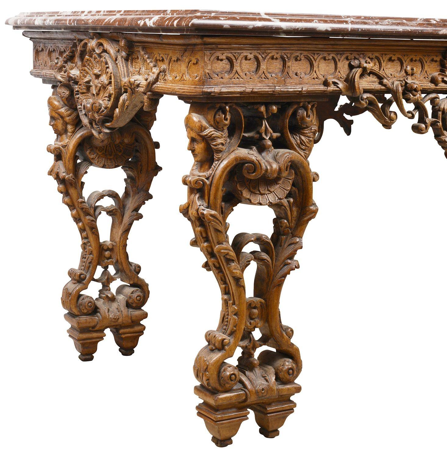 18th Century style carved Oak centre / console table. For Sale 1