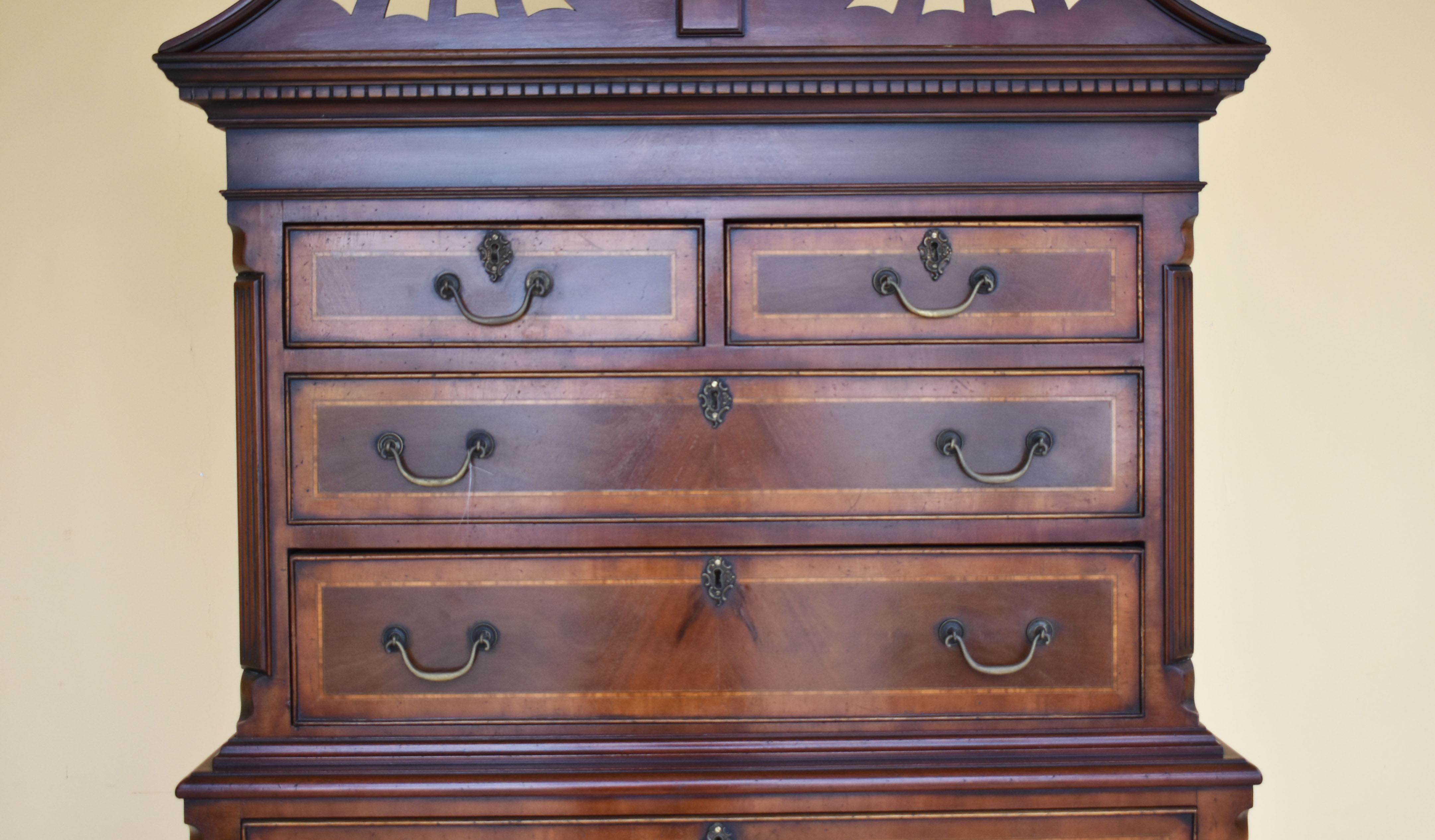 Mahogany 18th Century Style Chest on Stand For Sale