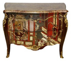 18th Century style Chinoiserie lacquer commode.