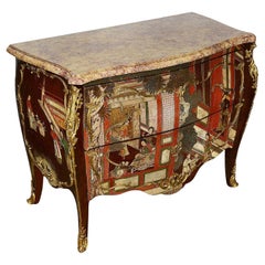 18th Century style Chinoiserie lacquer commode.