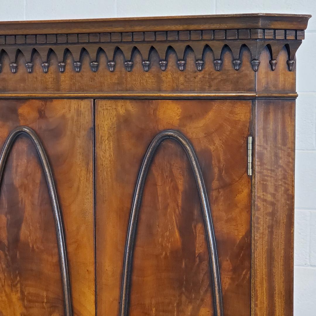 18th Century Style Corner Cabinet, English, Mahogany Wood Doors 4