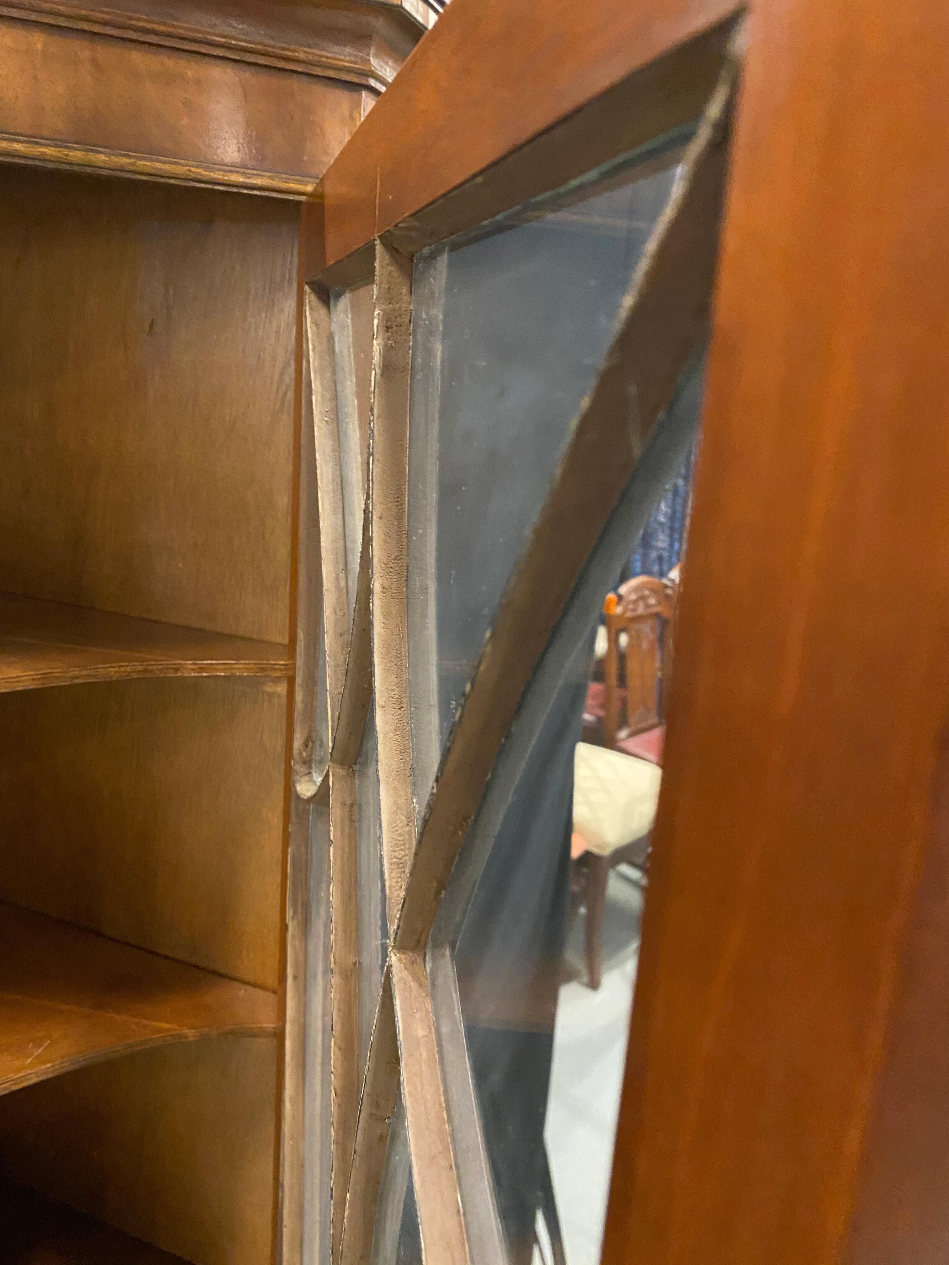 18th Century Style Corner Cabinet, Mahogany with Satinwood and Figured Mahogany 2